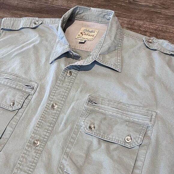 Cabela's Other - Cabelas Safari Series Button Up Shirt Mens XL Green Shoulder Strap Pocket